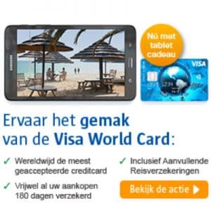 Gratis tablet bij World Visa Card